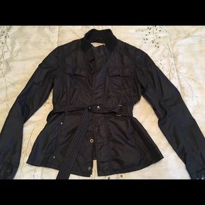 Free People nylon black moto jacket. Size 10
